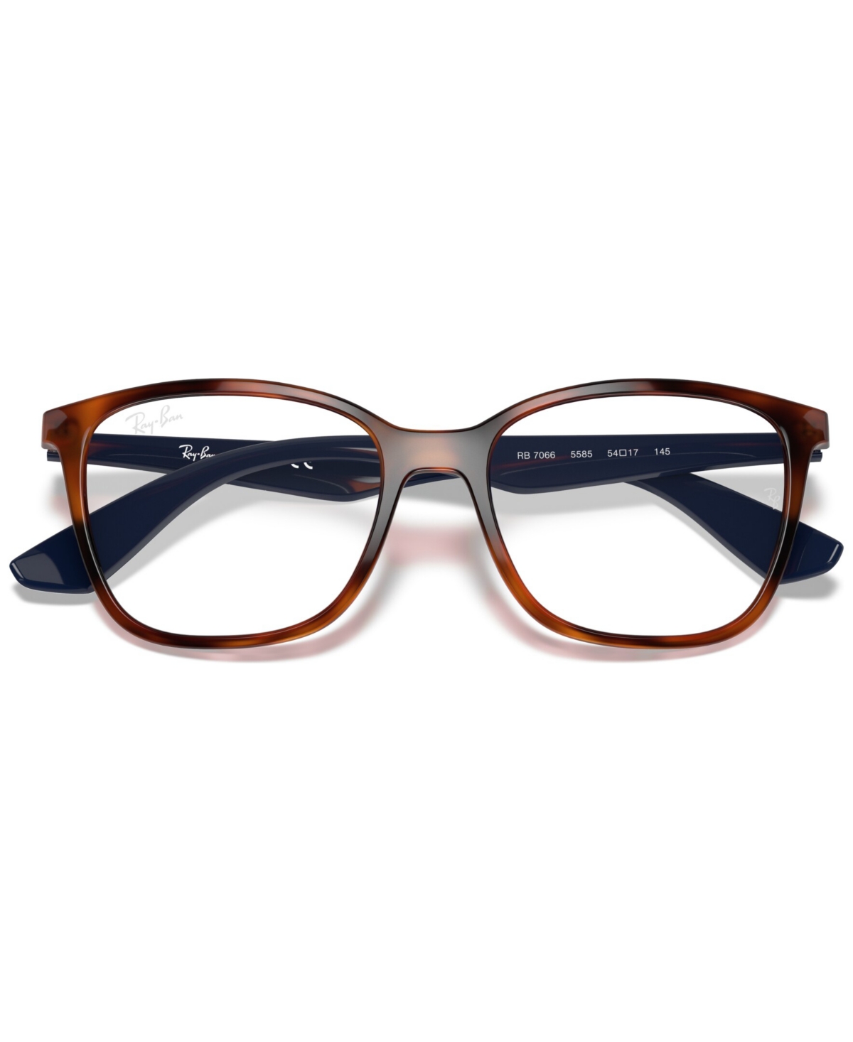 Ray Ban Rb7066 Unisex Square Eyeglasses In Tortoise