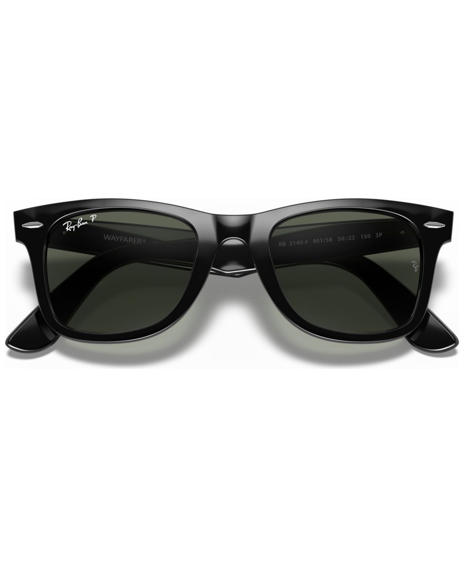 Unisex Polarized Low Bridge Fit Sunglasses, RB2140F ORIGINAL WAYFARER CLASSIC 54