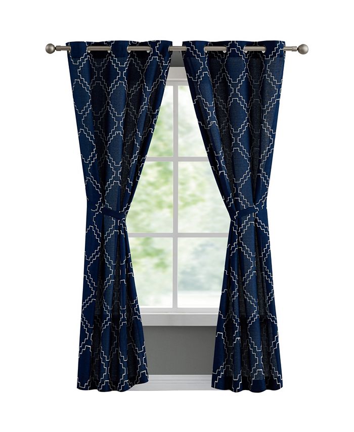 French Connection Somerset Embroidered Light Filtering Grommet Window ...