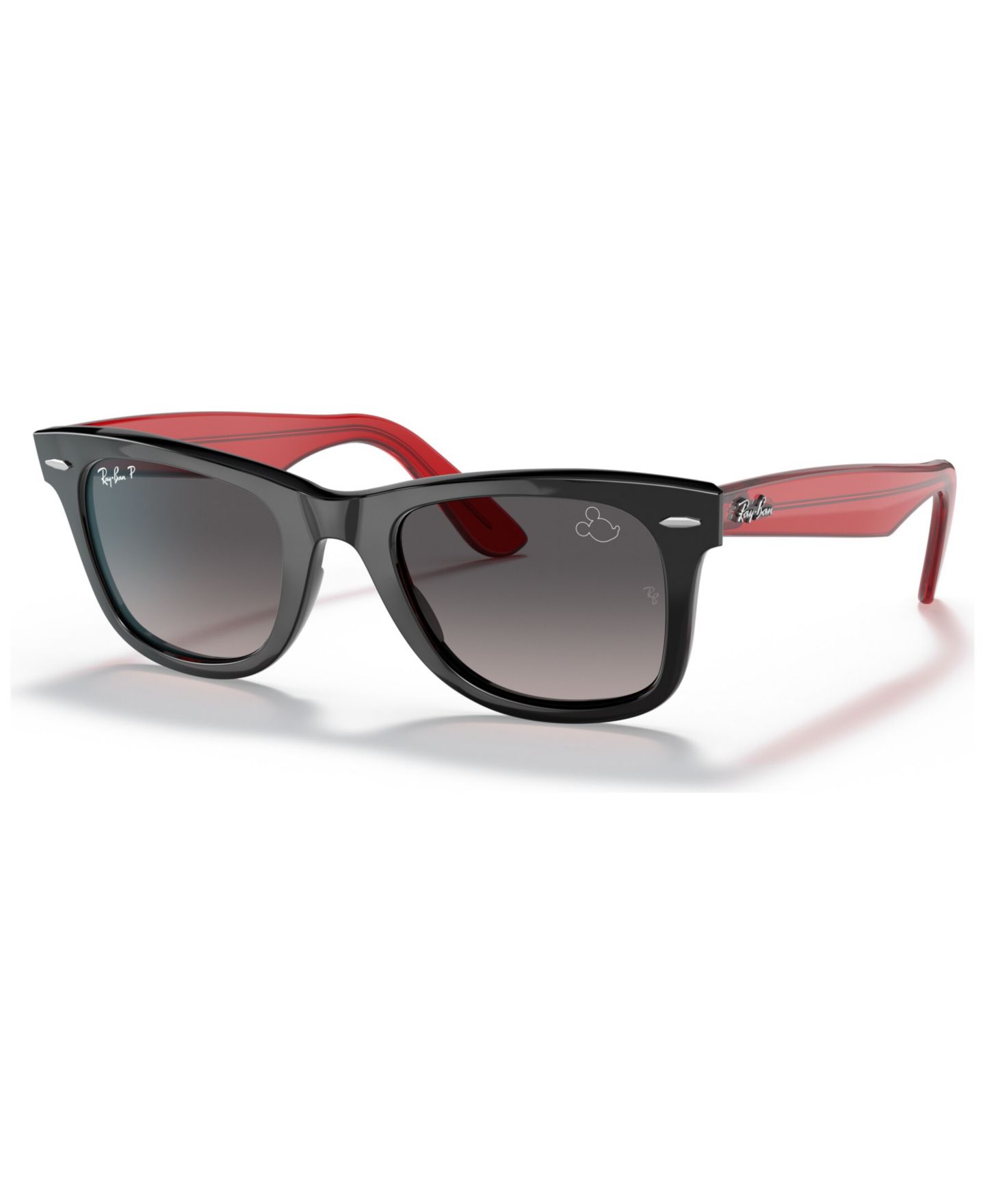 Солнцезащитные очки Ray-Ban Disney Unisex Polarized Sunglasses, RB2140 Wayfarer Mickey J22 50, цвет: Чёрный — фото 1