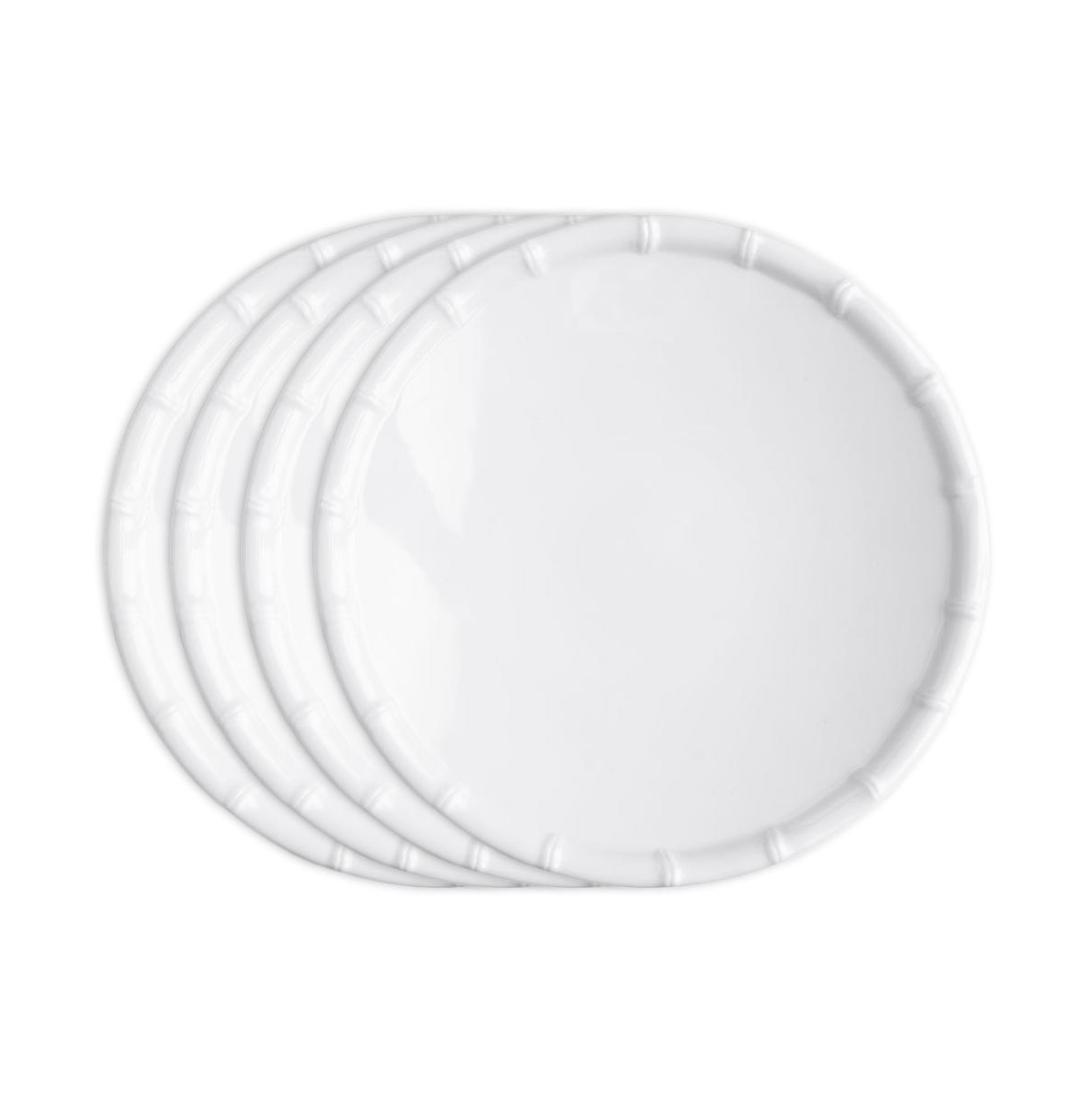 Melamine Zen Bamboo 9" Salad Plate Set/4 - White
