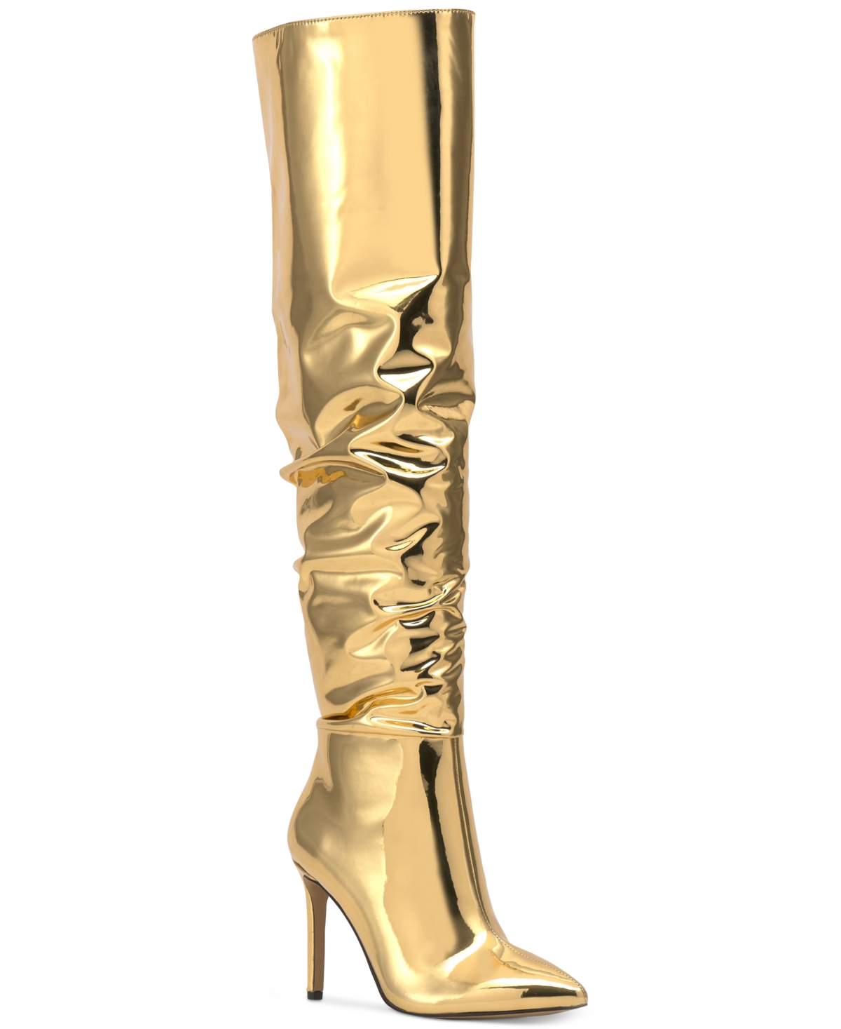 Women's Iyonna Over-The-Knee Slouch Boots, Created for Macy's - Gold Patent