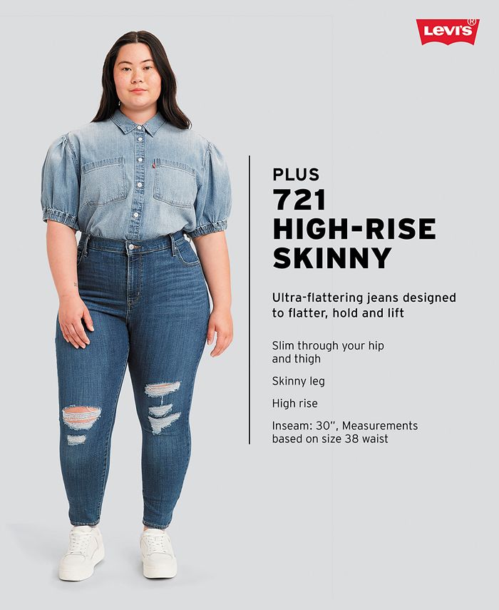 Levi's Trendy Plus Size 721 High-Rise Skinny Jeans & Reviews - Jeans - Plus  Sizes - Macy's