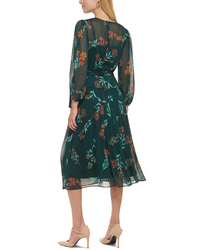 Calvin Klein Floral-Print Wrap Dress & Reviews - Dresses - Women - Macy's