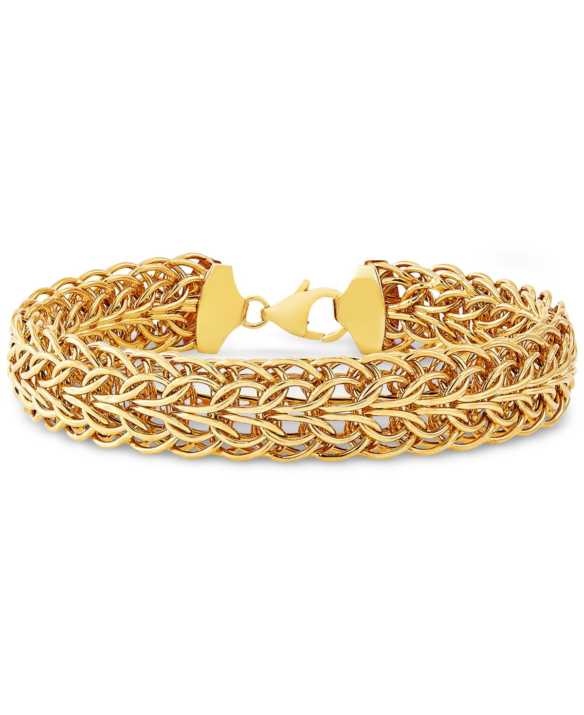 Macy's Woven Link Wide Chain Bracelet In 10k Gold In Gold