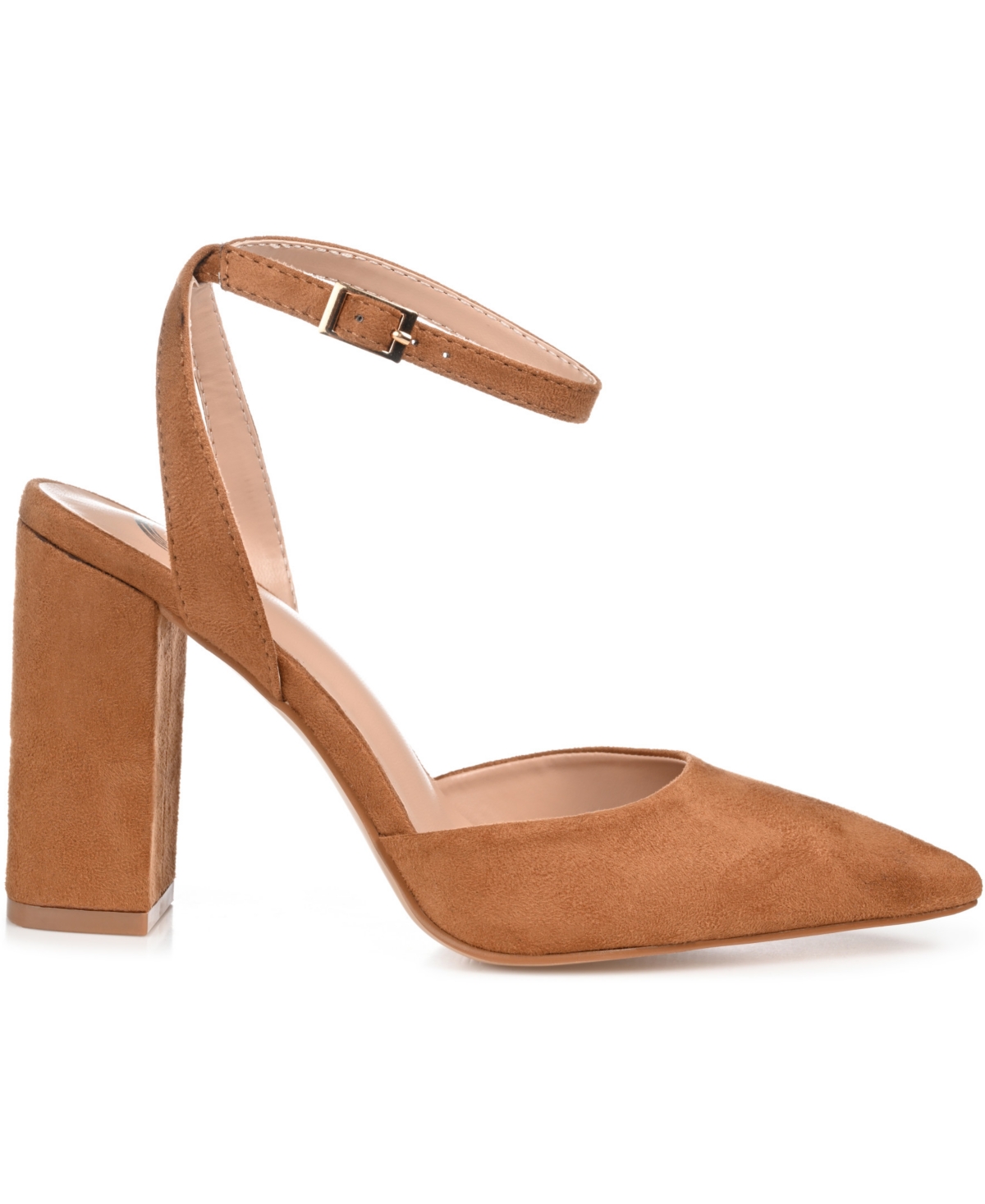 Shop Journee Collection Women's Tyyra Ankle Strap Block Heel Pumps In Cognac