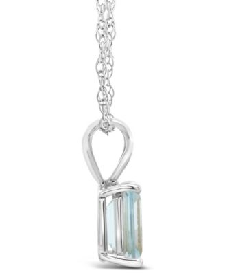 Aquamarine Pendant Necklace (1-3/8 ct.t.w) in 14K White Gold
