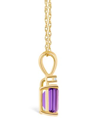 Amethyst (1 ct. t.w.) and Diamond Accent Pendant Necklace in 14K Yellow Gold or 14K White Gold
