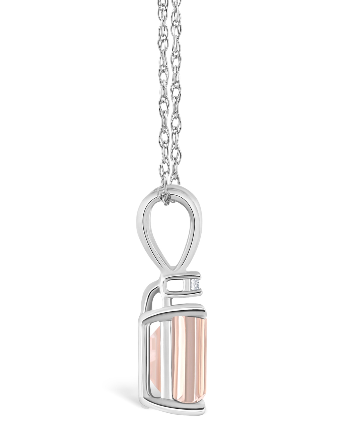 Morganite (7/8 ct. t.w.) and Diamond Accent Pendant Necklace in 14K Yellow Gold or 14K- White Gold