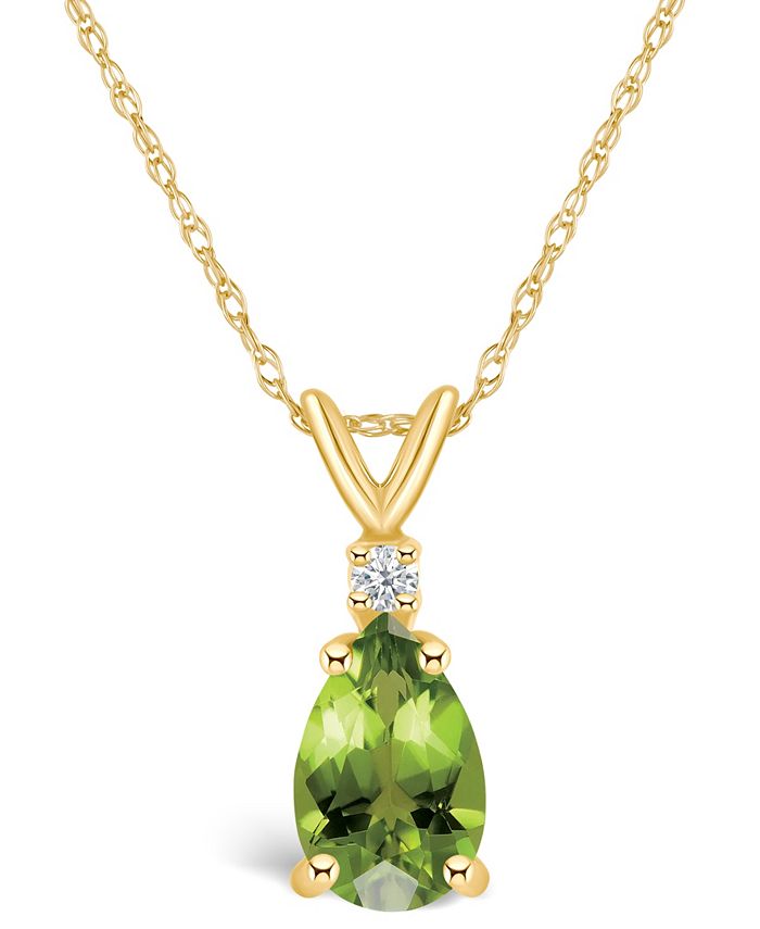 Macy s Peridot 1 1 3 ct. t.w. and Diamond Accent Pendant