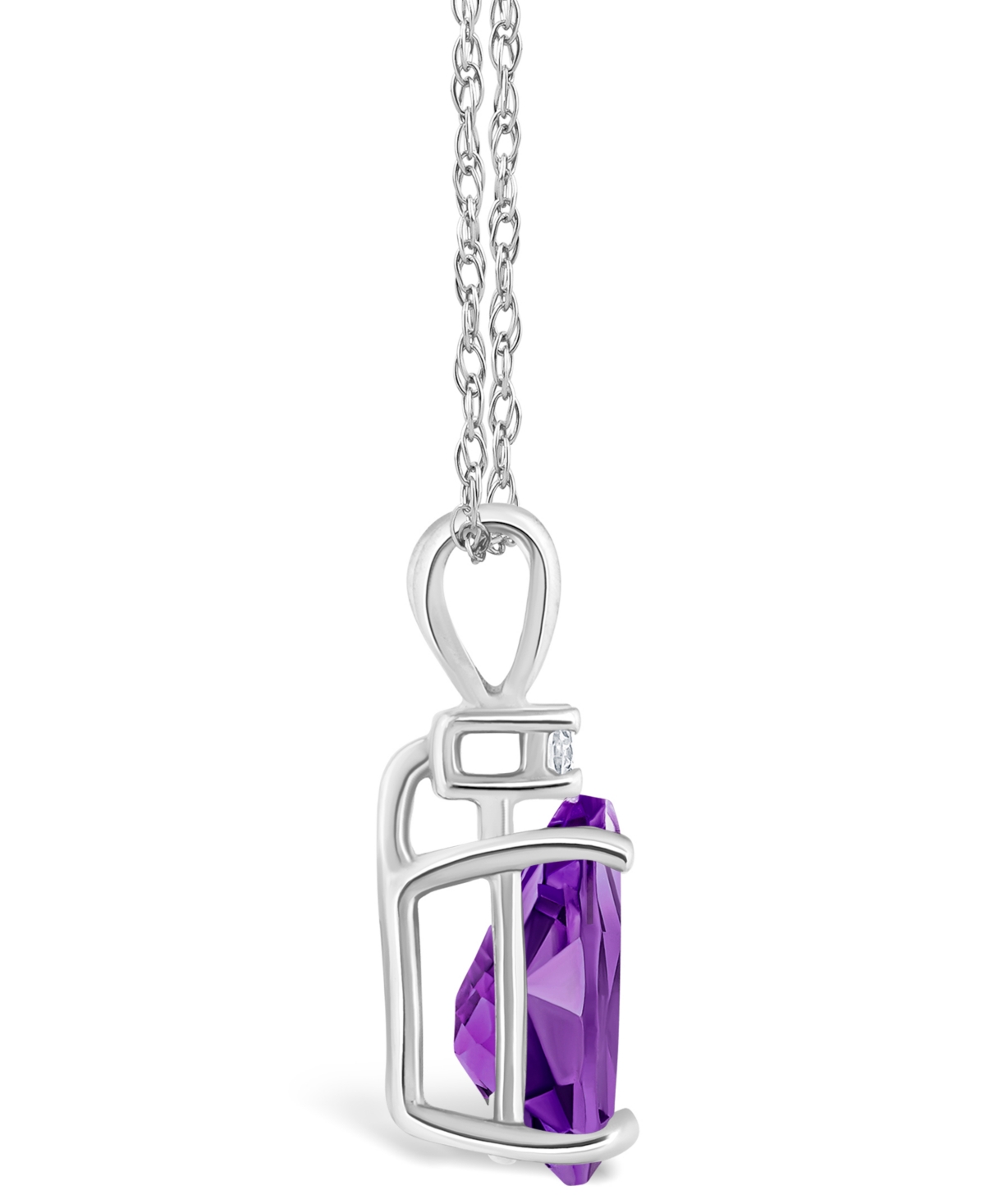 Amethyst (1 ct. t.w.) and Diamond Accent Pendant Necklace in 14K Yellow Gold or 14K- White Gold