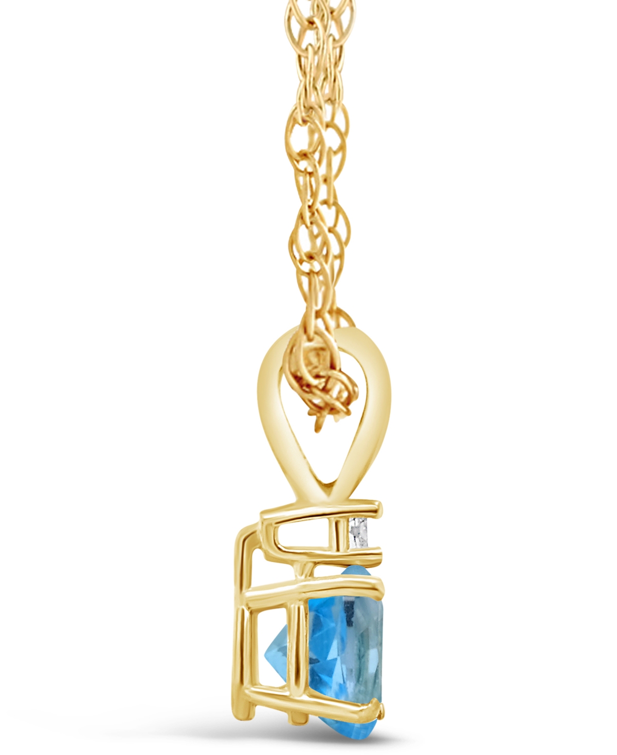 Blue Topaz (5/8 ct. t.w.) and Diamond Accent Pendant Necklace in 14K Yellowor 14K White- Gold