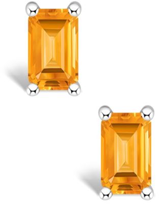 Citrine (5/8 ct. t.w.) Stud Earrings in 14K White Gold or 14K Yellow Gold