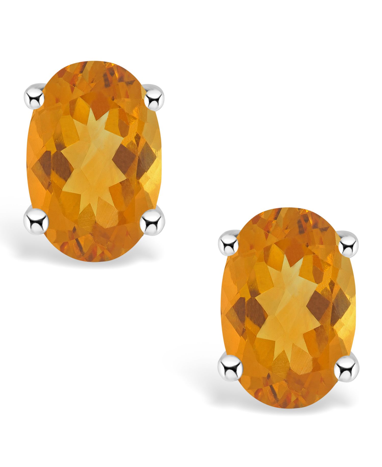 Citrine (7/8 ct. t.w.) Stud Earrings in 14K Yellow Gold or 14K White Gold