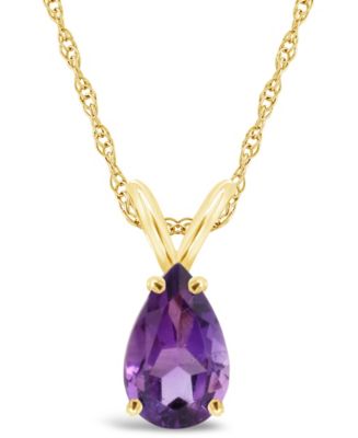 Macy's Amethyst Pendant Necklace ( 1 ct.t.w) in 14K Yellow Gold - Macy's