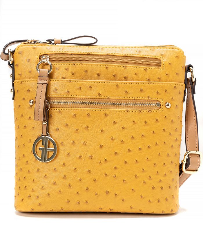 Giani Bernini Embossed Faux Ostrich Crossbody, Created for Macy's Macy's