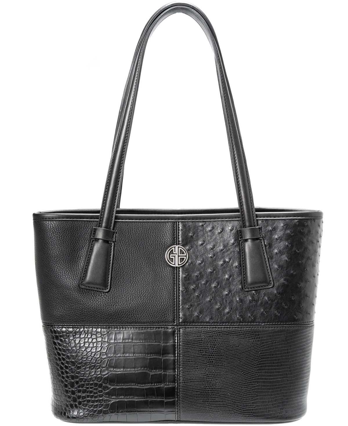 Giani Bernini Colorblocked Tote, Created For Macy's In Black