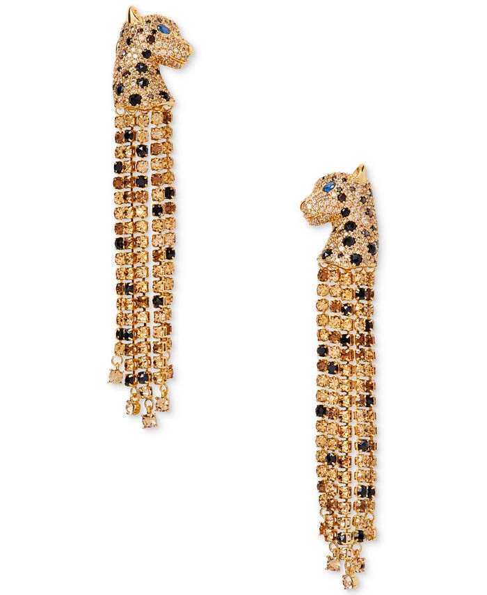 kate spade new york Gold Tone Multicolor Crystal Chain Leopard