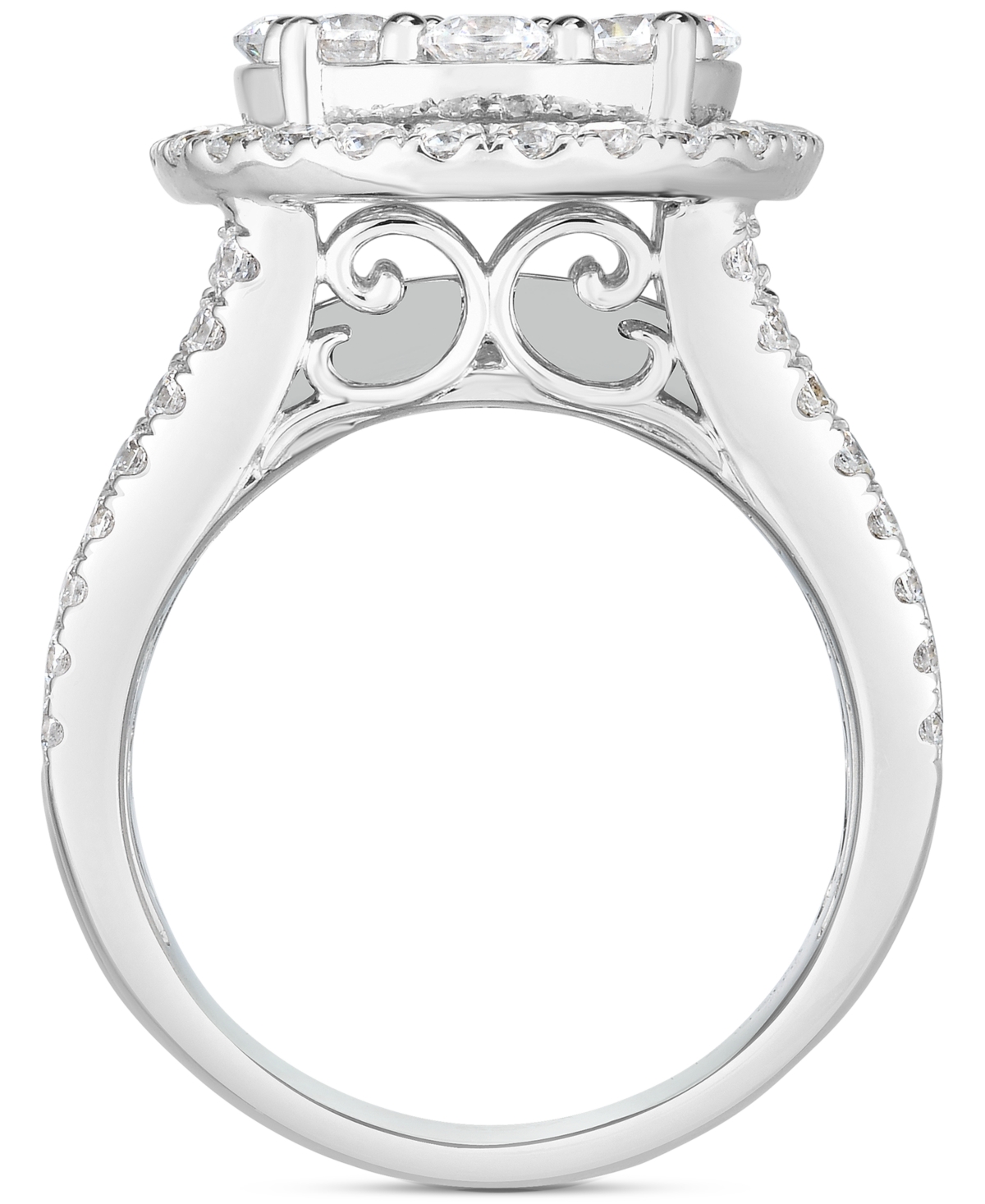 TruMiracle Diamond Cluster Engagement Ring (3 ct. t.w.) in 10k- White Gold