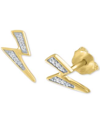 Macy's Diamond Accent Lightning Bolt Stud Earrings in 14k
