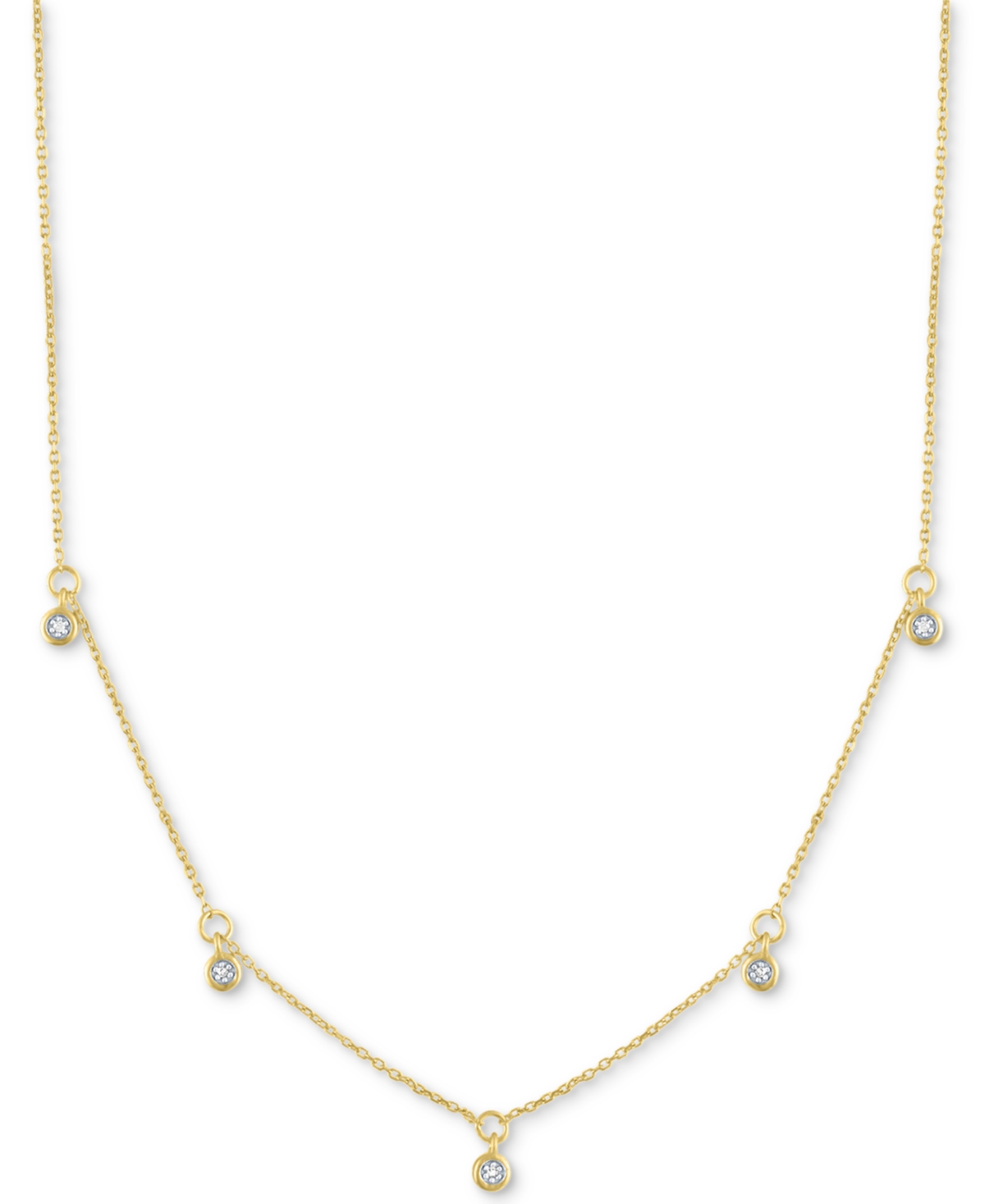 Diamond Accent Dangle Necklace in Sterling Silver or 14k Gold-Plated Sterling Silver, 16