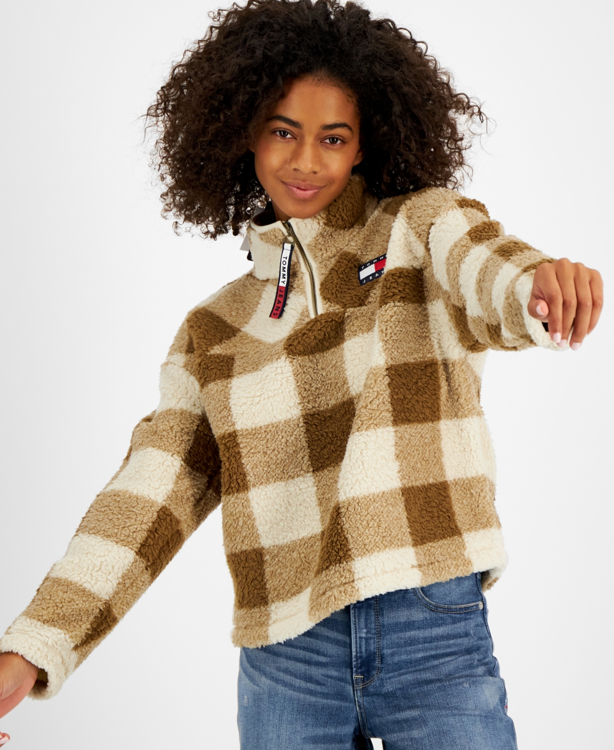 Women's buffalo plaid sherpa jacket deals