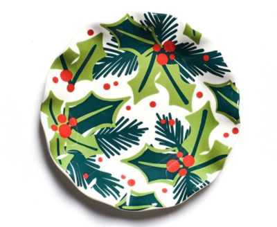 Balsam and Berry Holly Ruffle Salad Plate 4 Piece Set, Service for 4