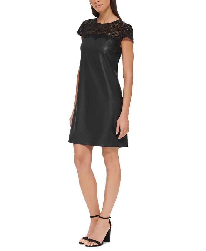 Kensie Women's Eyelet Shift Dress - Off The Shoulder, Embroidered Eyelet, Hidden Side Zipper, Knee-Length (Cotton/Polyester Blend) - View #8