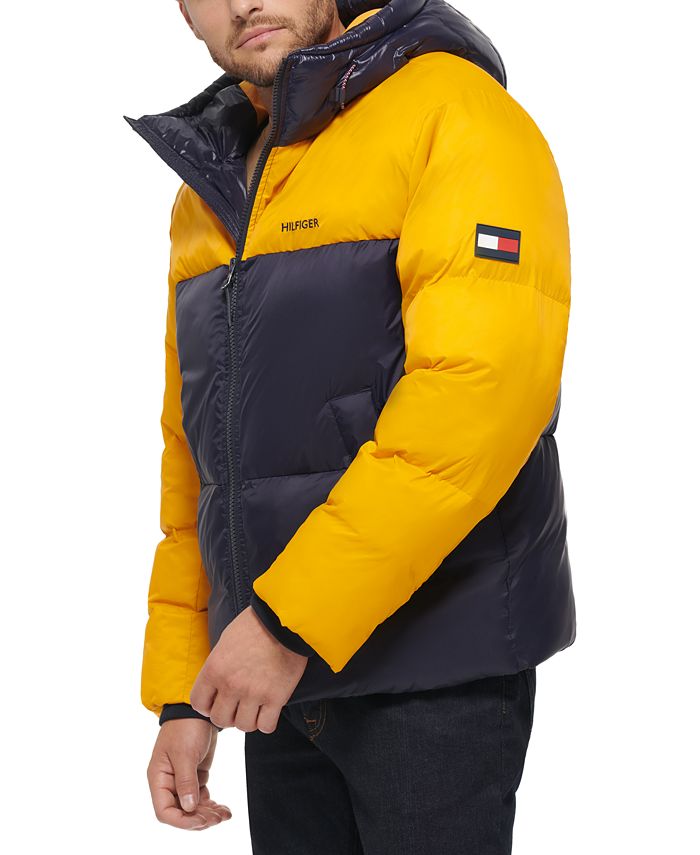 Tommy Hilfiger Men's Colorblock Performance Hooded Puffer Jacket - Macy's