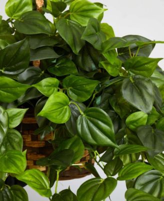 Philodendron UV-Resistant Indoor/Outdoor Artificial Plant Hanging Basket 