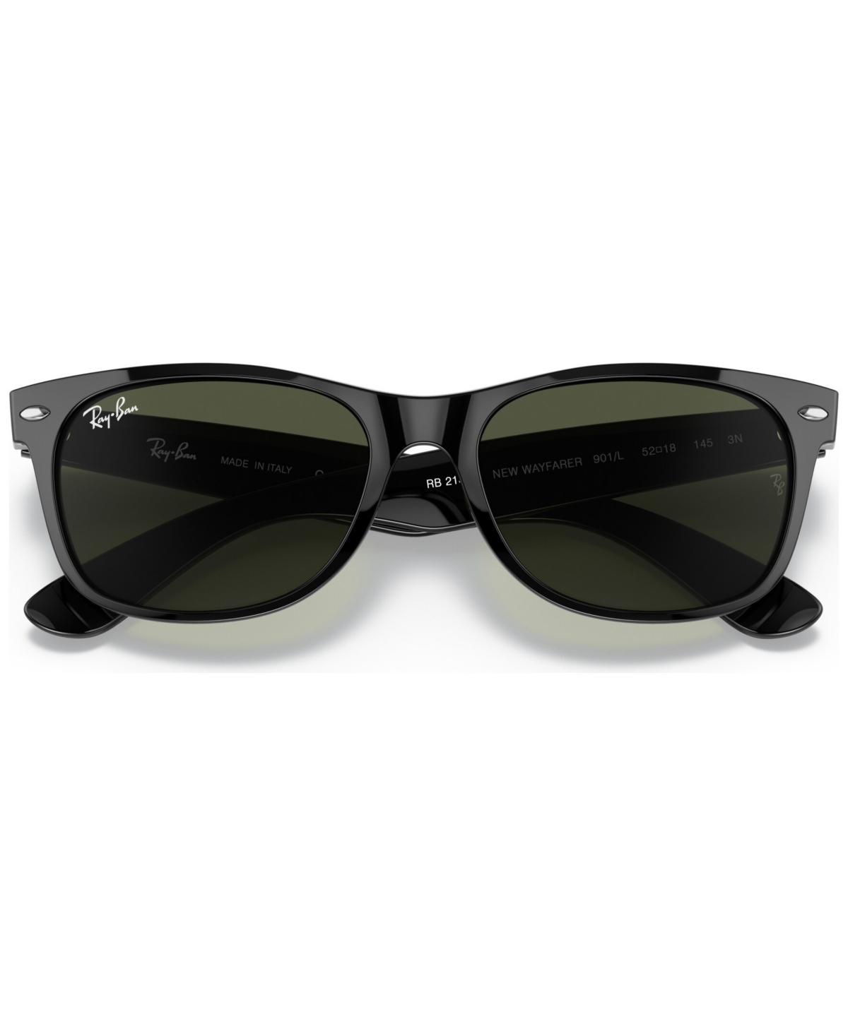 Ray Ban Unisex Polarized Low Bridge Fit Sunglasses, Rb2132f New Wayfarer Classic 55 In Black