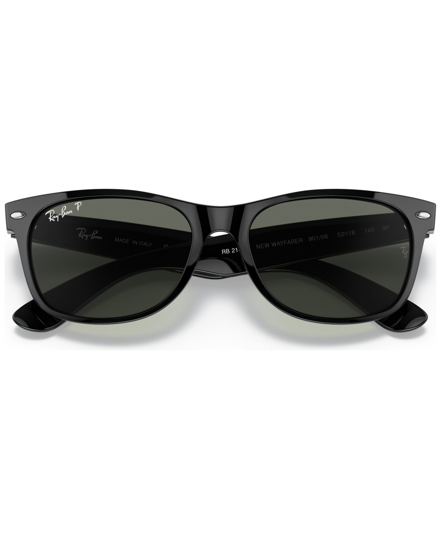 Unisex Polarized Low Bridge Fit Sunglasses, RB2132F NEW WAYFARER CLASSIC 55