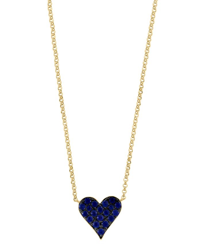 EFFY Collection EFFY® Ruby Pav&eacute; Heart 18" Pendant Necklace (3/8 — 8 count