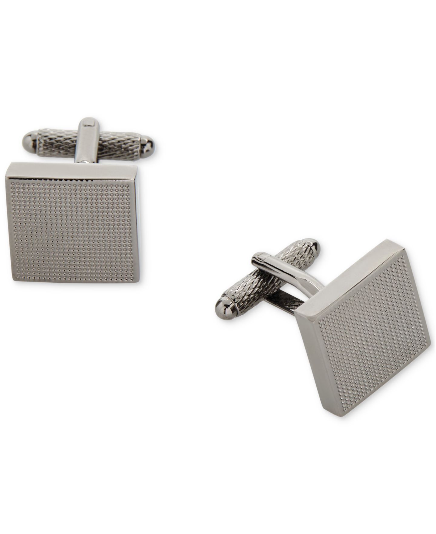 Мужские запонки Perry Ellis Portfolio Grid Cufflinks, цвет: Графитовый металлик — фото 1