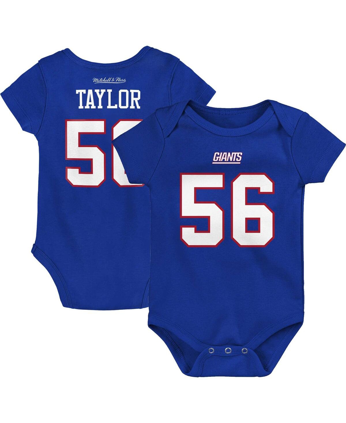 MITCHELL & NESS INFANT BOYS AND GIRLS MITCHELL AND NESS LAWRENCE TAYLOR ROYAL NEW YORK GIANTS MAINLINER RETIRED PLAY
