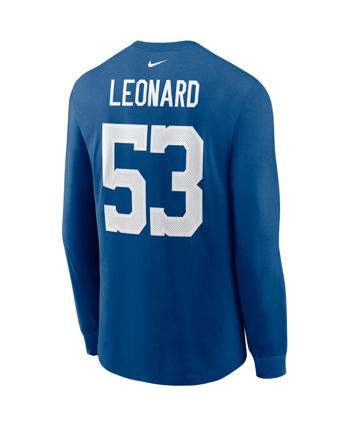 Nike Men's Darius Leonard Royal Indianapolis Colts Player Name And Number  Long Sleeve T-shirt