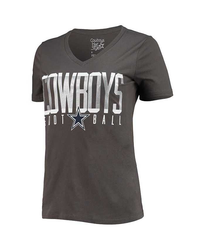 Dallas Cowboys Women's Charcoal Presley VNeck Tshirt Macy's