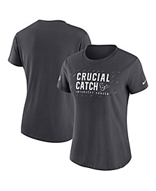 Women's Anthracite Houston Texans 2021 NFL Crucial Catch Performance T-shirt