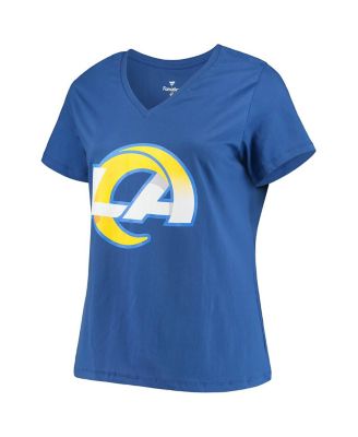 Women's Matthew Stafford Royal Los Angeles Rams Plus Size Player Name and Number V-Neck T-shirt
