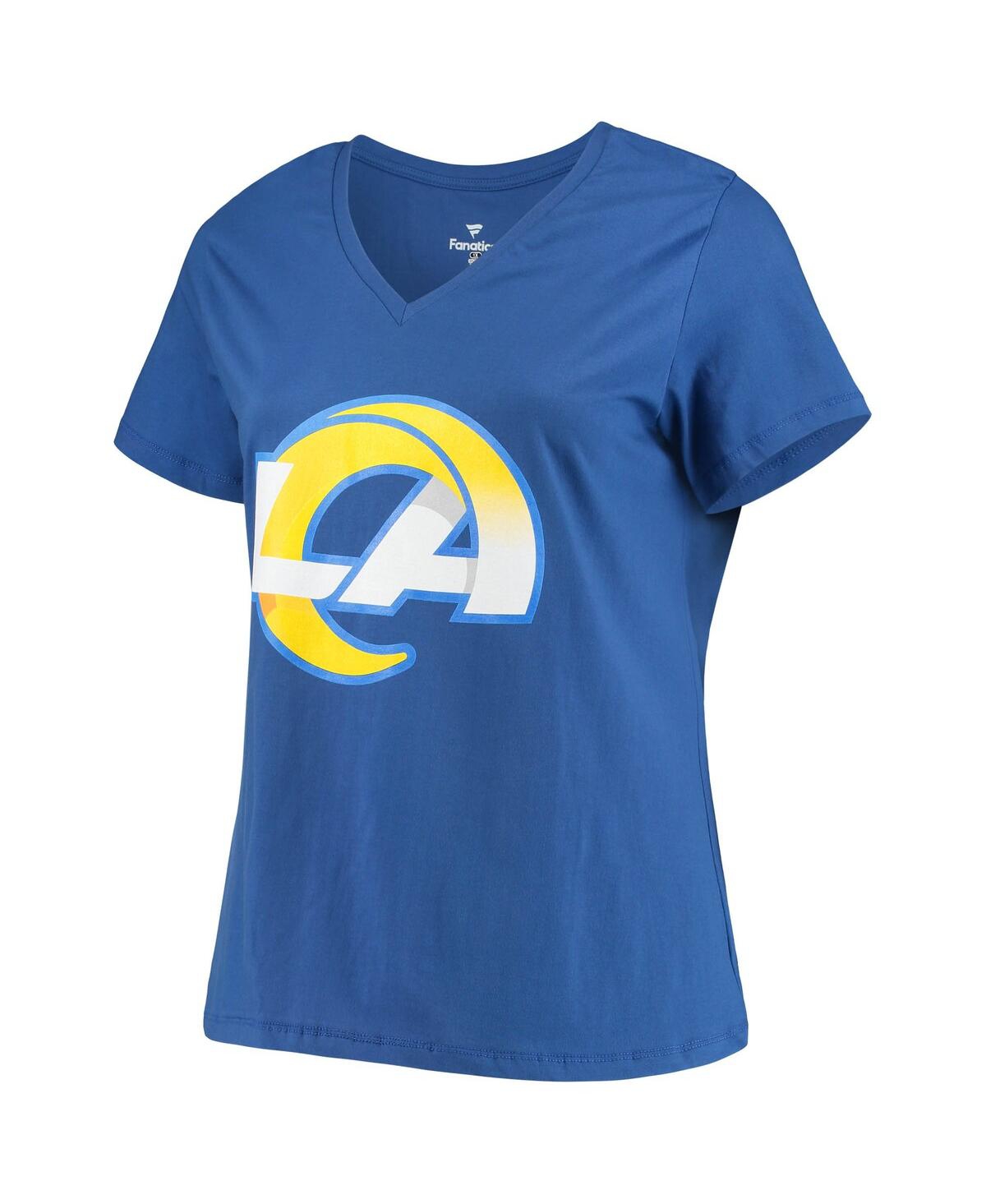 Fanatics Branded Matthew Stafford Royal Los Angeles Rams Plus Size Player Name & Number V-neck T-shi In Royal
