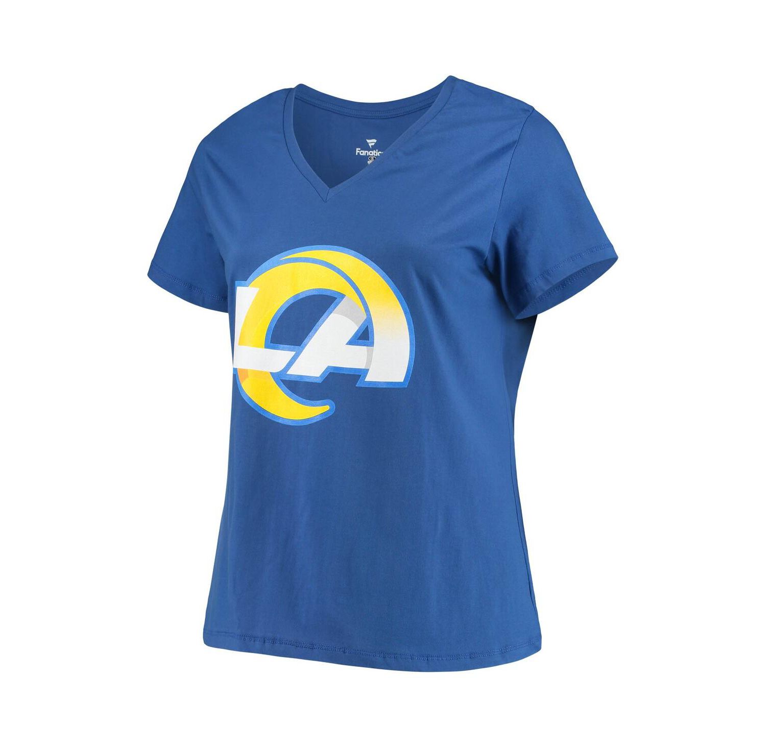 Women's Matthew Stafford Royal Los Angeles Rams Plus Size Player Name and Number V-Neck T-shirt