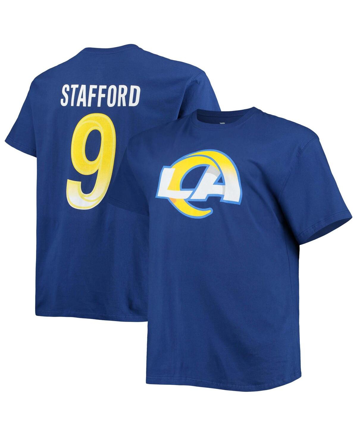 Shop Fanatics Men's  Matthew Stafford Royal Los Angeles Rams Big And Tall Player Name And Number T-shirt