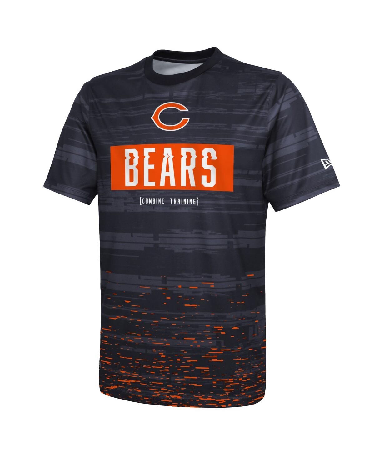 Shop New Era Men's  Navy Chicago Bears Combine Authentic Sweep T-shirt