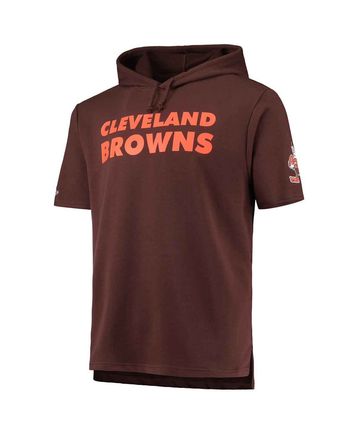 Men's Mitchell & NessCleveland Browns Game Day Hoodie T-shirt - Brown