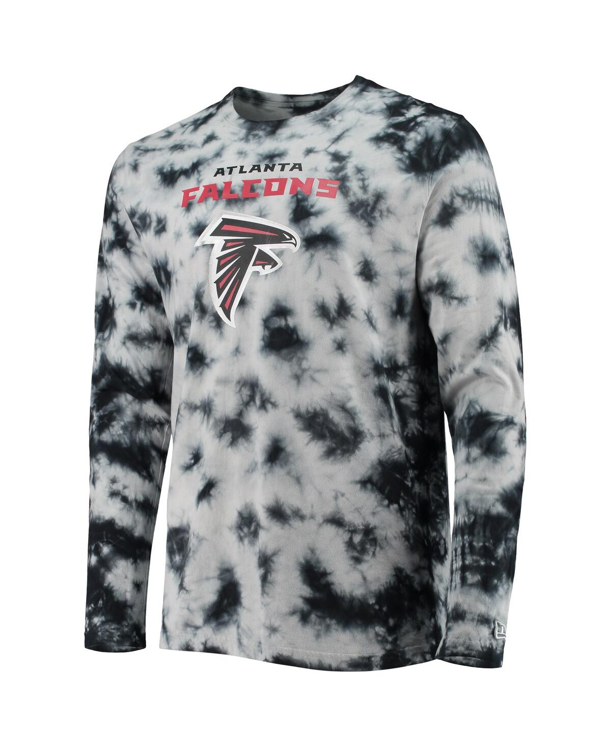 Men's New EraAtlanta Falcons Tie-Dye Long Sleeve T-shirt - Black