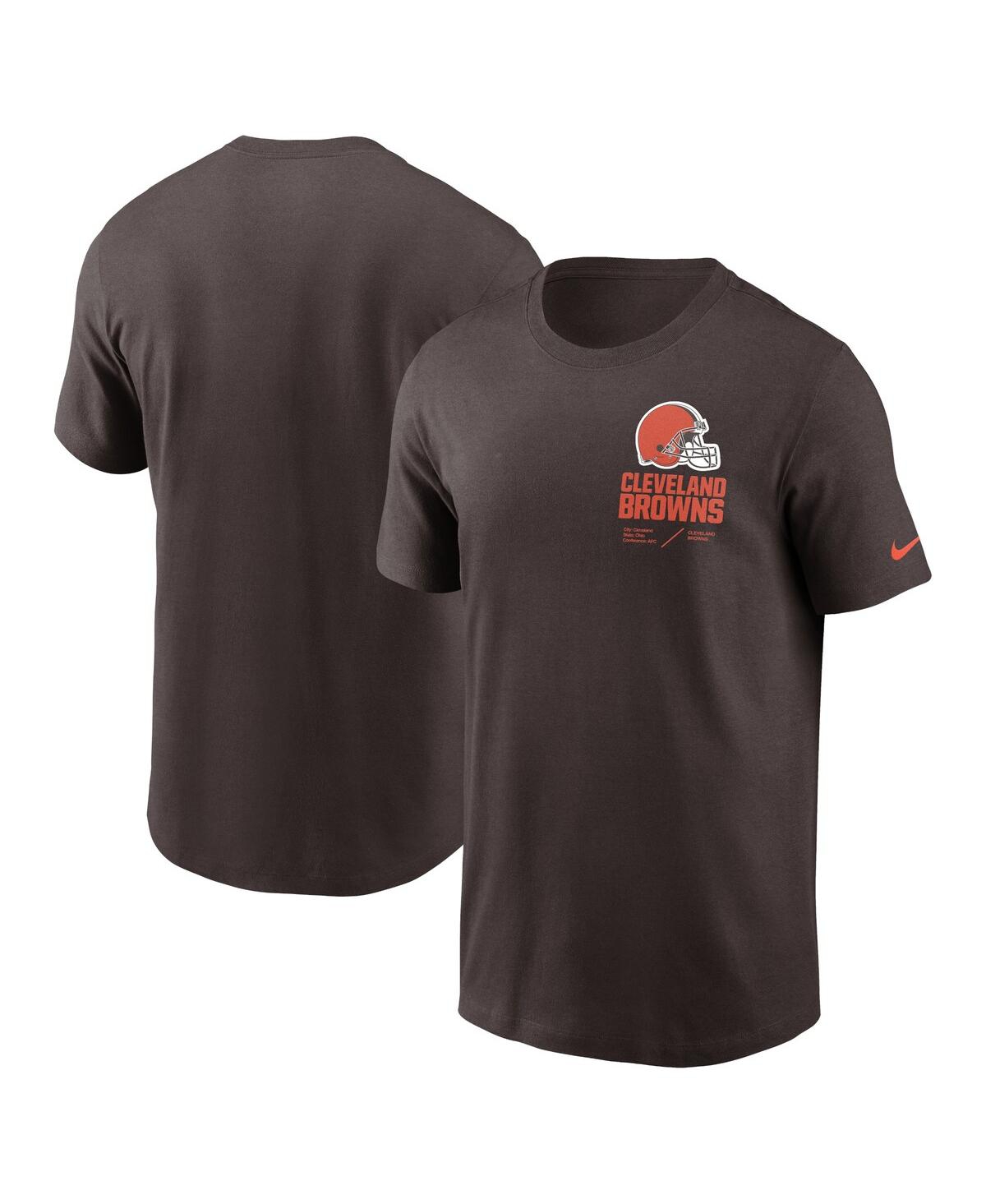 Nike Men's  Brown Cleveland Browns Infograph Lockup Performance T-shirt