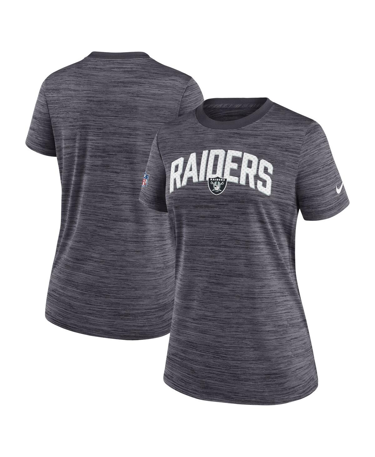 Shop Nike Women's  Black Las Vegas Raiders Sideline Velocity Lockup Performance T-shirt