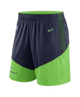 Men's Navy, Neon Green Seattle Seahawks Primary Lockup Performance Shorts