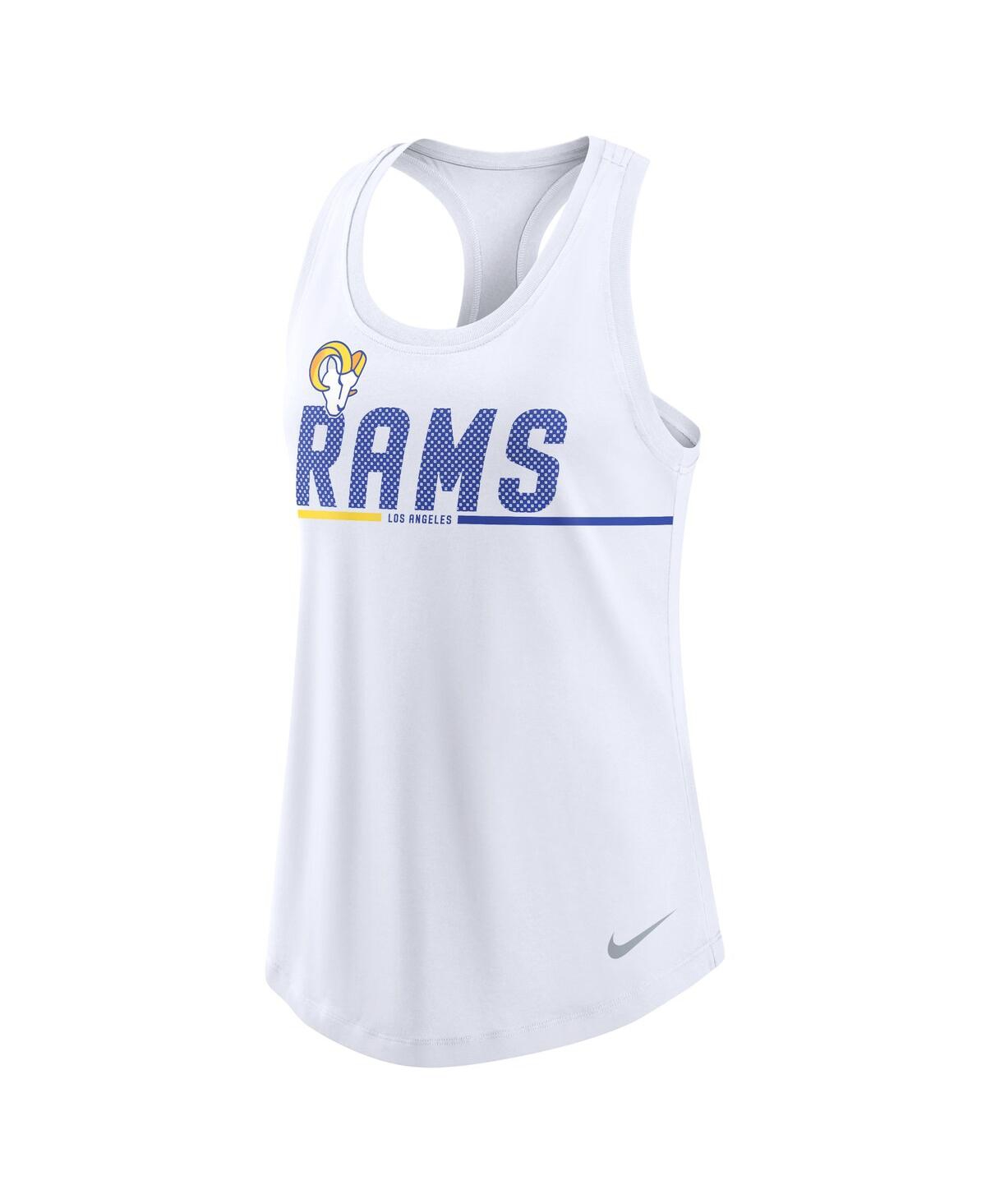 Shop Nike Women's  White Los Angeles Rams Team Name City Tri-blend Racerback Tank Top