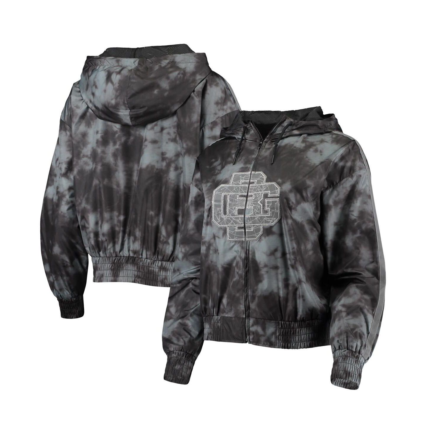 Женская куртка Mitchell & Ness Black Green Bay Packers Galaxy Full-Zip Windbreaker Hoodie Jacket — фото 1